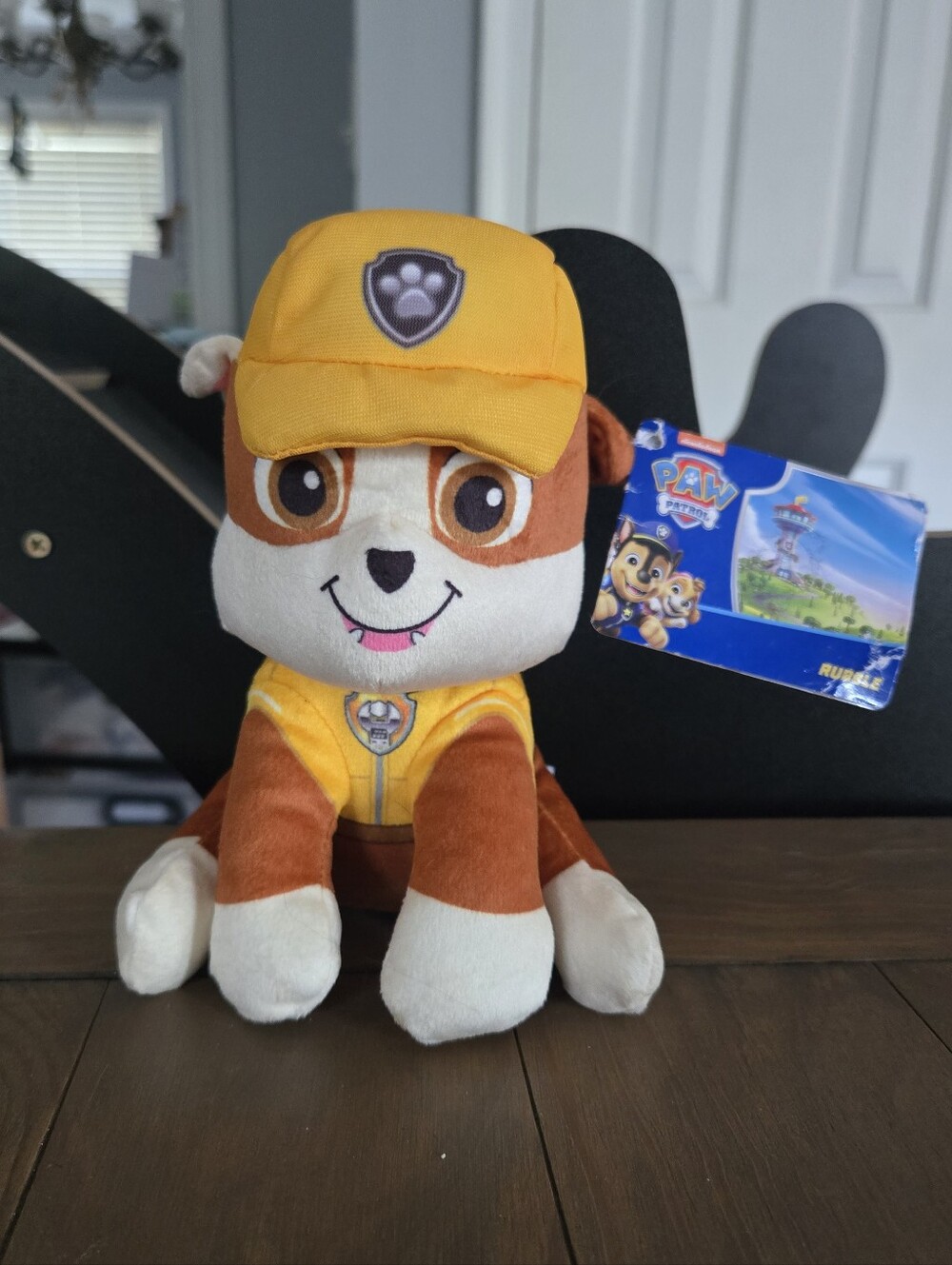 PAW Patrol Rubble Plush Toy - Yellow Construction Puppy Dog New